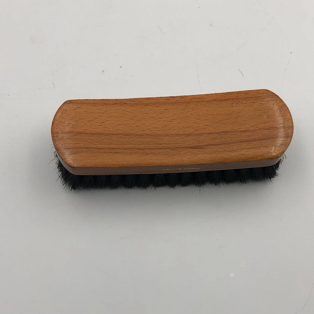 VTG 100% Horsehair Wood Handle Brush Shoe Shiner Buffer Polisher Made In Israel